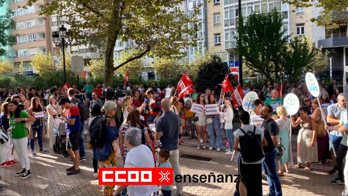  Conchi Sánchez, secretaria general de la Federación de Enseñanza de CCOO, durante una concentración