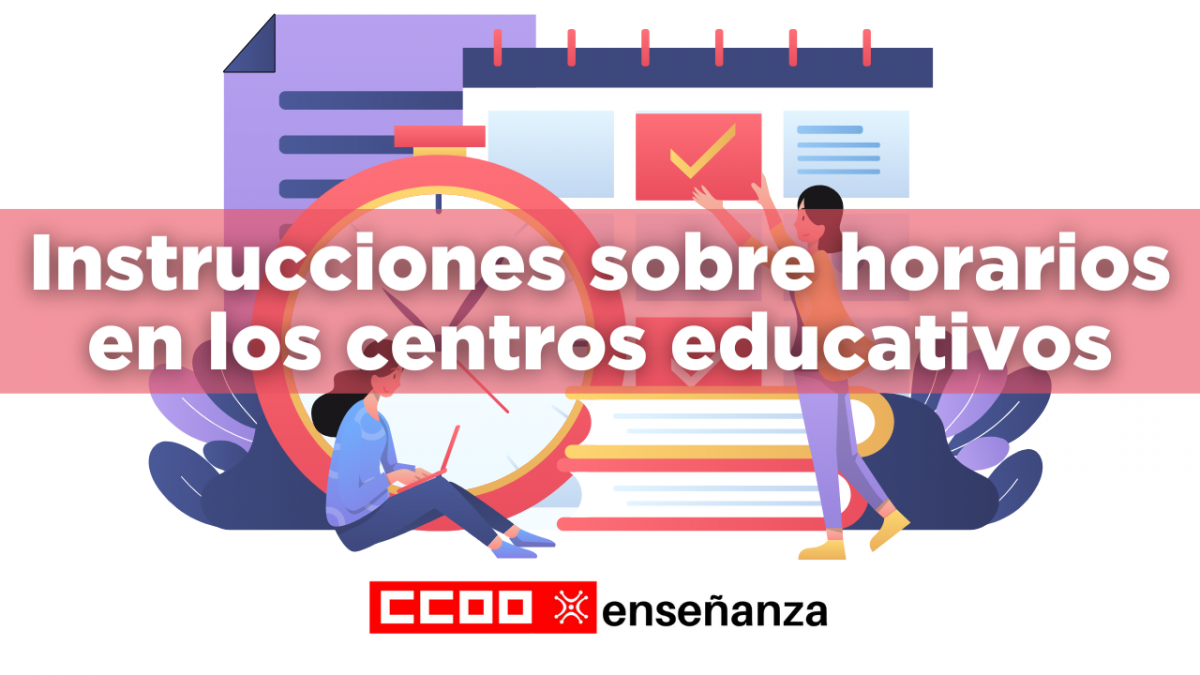 Instrucciones sobre horarios en centros educativos públicos