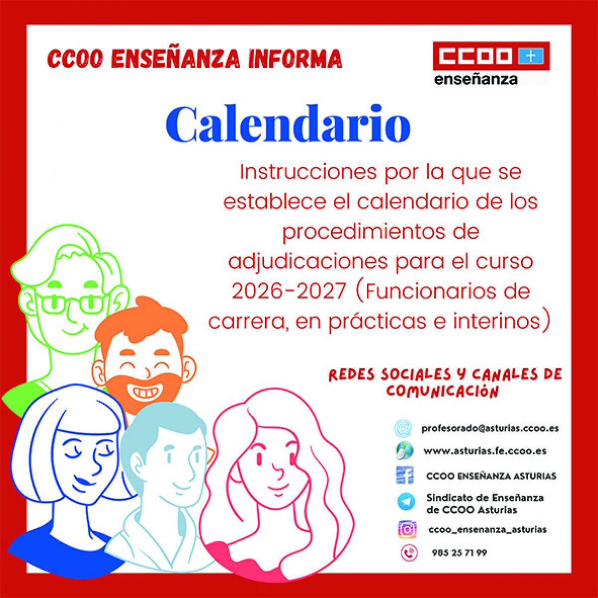 Calendario adjudicaciones.