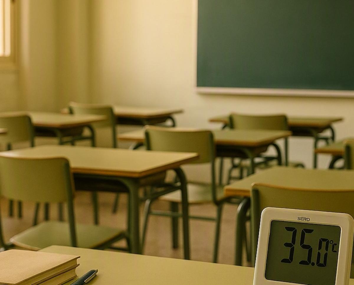 Aula en plena ola de calor.