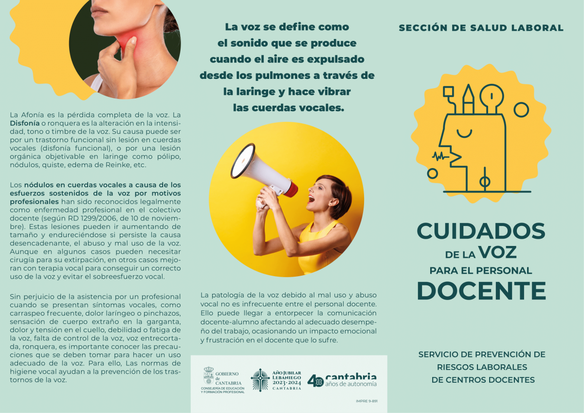 tríptico cuidado de la voz