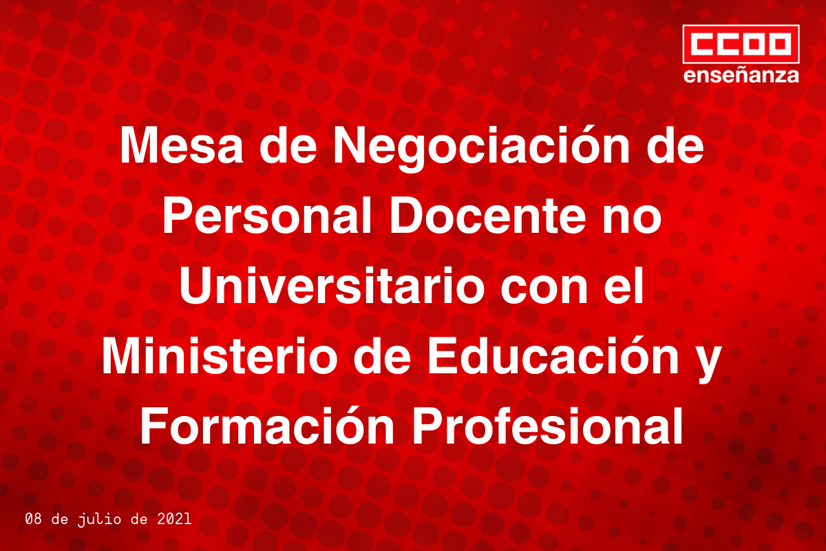 Mesa de Negociación de Personal Docente no Universitario con el Ministerio de Educación y Formación Profesional