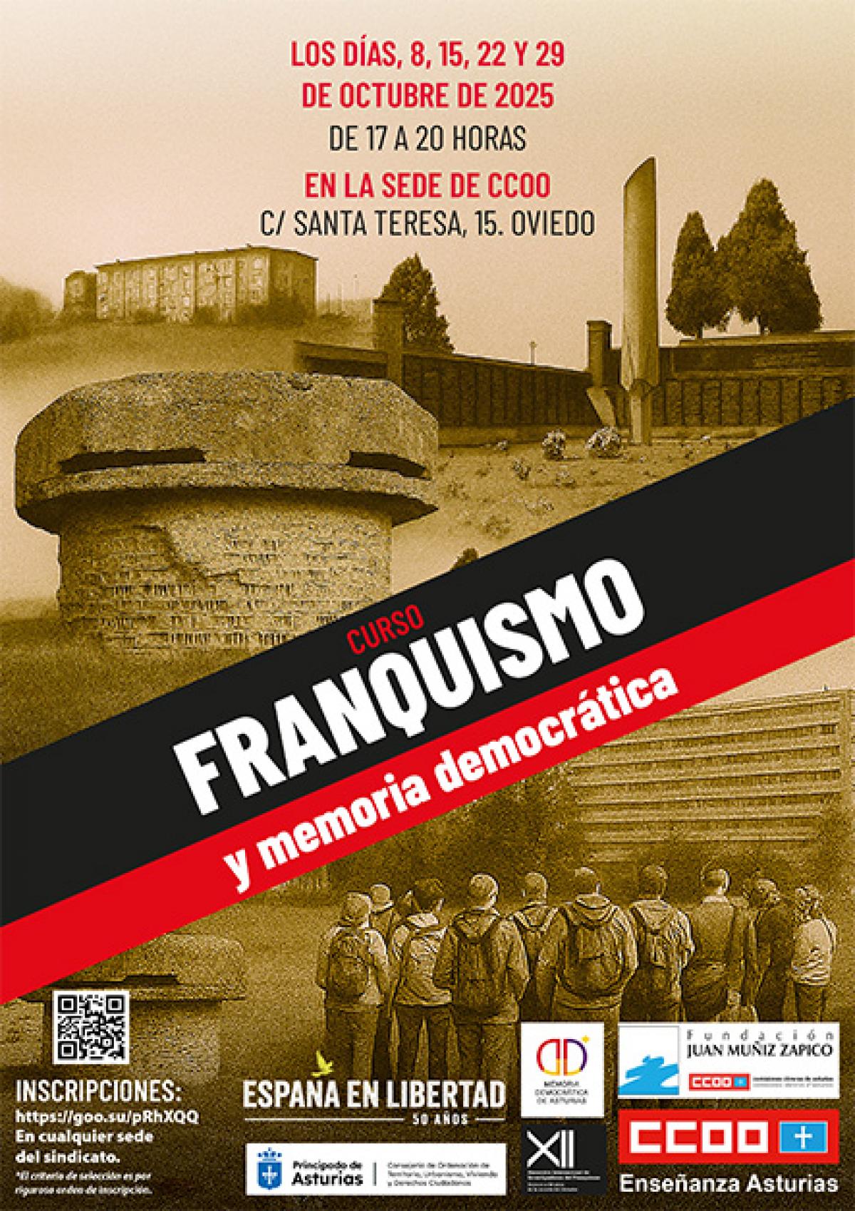 Cartel del curso 'Franquismo y memoria democrática'.